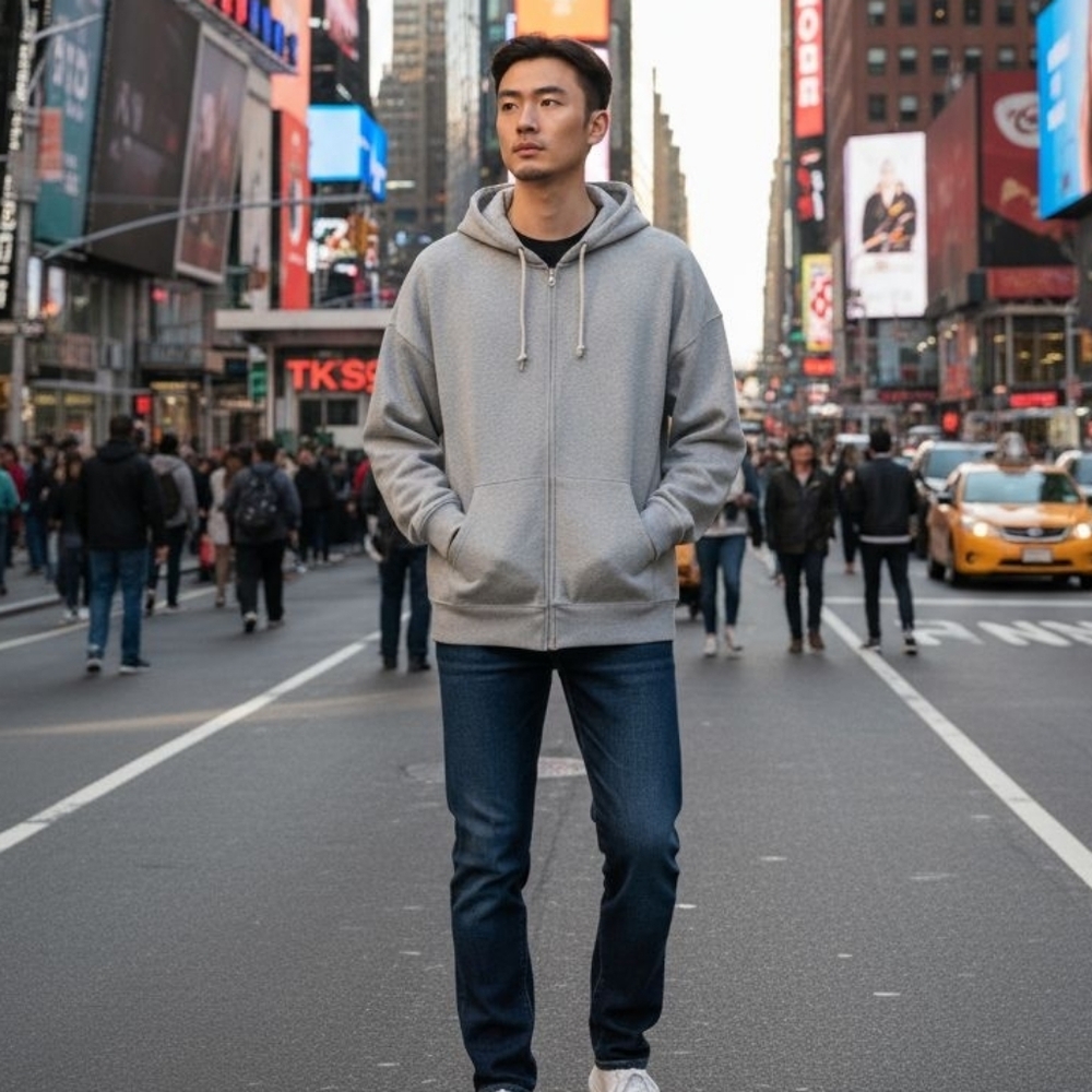 Wild Fable Gray Zip-Up Hoodie Medium